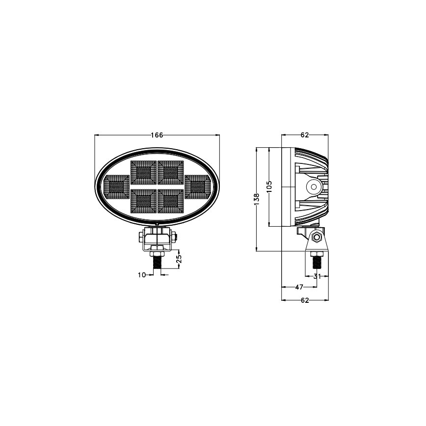LED Автомобилен прожектор BLACK LED/150W/10-30V IP69 5700K овален