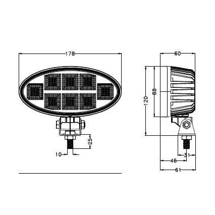 LED Автомобилен прожектор BLACK LED/160W/10-30V IP69 5700K овален
