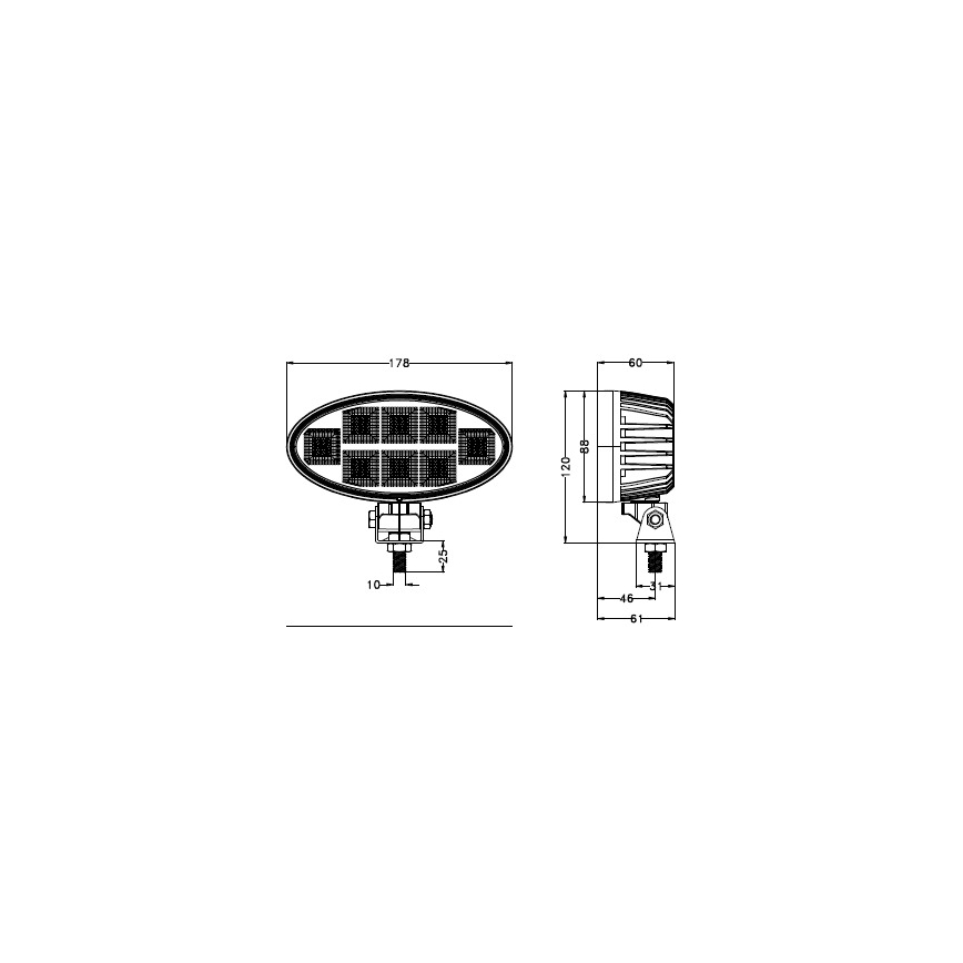 LED Автомобилен прожектор BLACK LED/160W/10-30V IP69 5700K овален