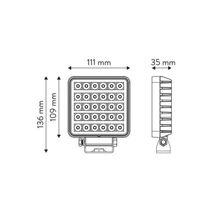 LED Автомобилен прожектор BLACK LED/30W/10-30V IP69 5700K ъглов