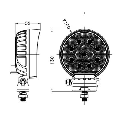 LED Автомобилен прожектор BLACK LED/36W/10-30V IP69 5700K кръгла