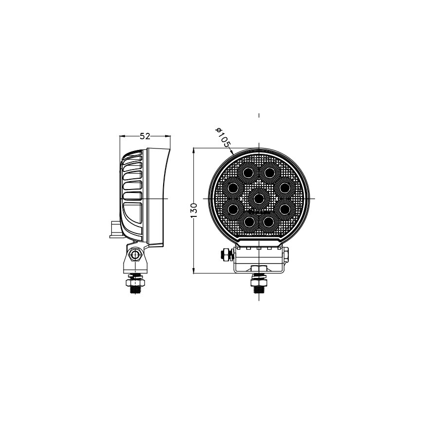 LED Автомобилен прожектор BLACK LED/36W/10-30V IP69 5700K кръгла