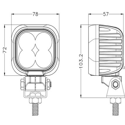 LED Автомобилен прожектор BLACK LED/40W/10-30V IP69 5700K ъглов