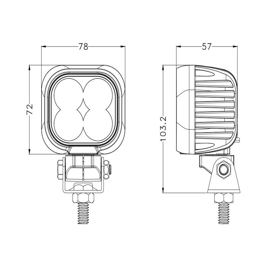LED Автомобилен прожектор BLACK LED/40W/10-30V IP69 5700K ъглов