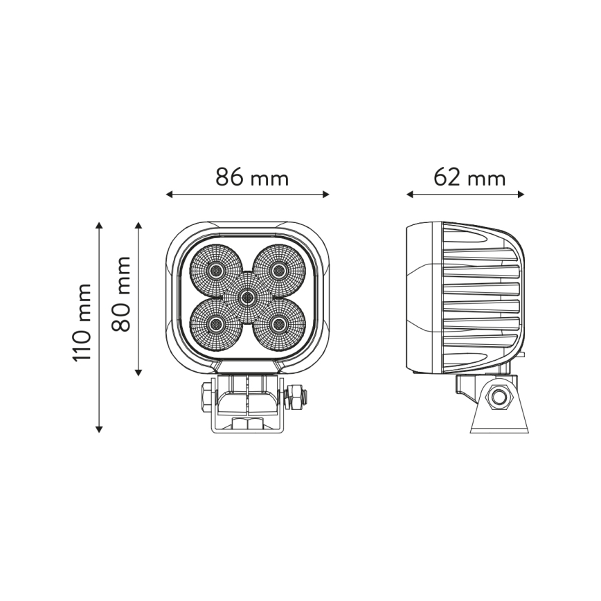 LED Автомобилен прожектор BLACK LED/50W/10-30V IP69 5700K ъглов