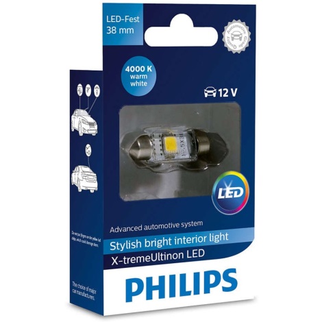 LED Автокрушка Philips X-TREME ULTINON 128584000KX1 LED SV8.5-8/0,8W/12V 4000K