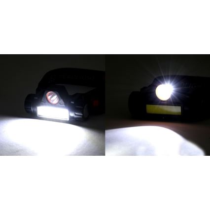 LED Акумулаторен челник LED/1200mAh черен/червен