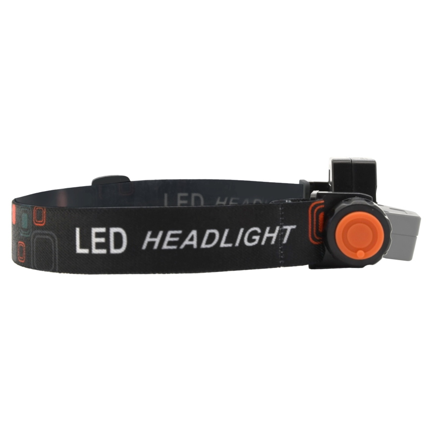 LED Акумулаторен челник LED/1200mAh черен/червен