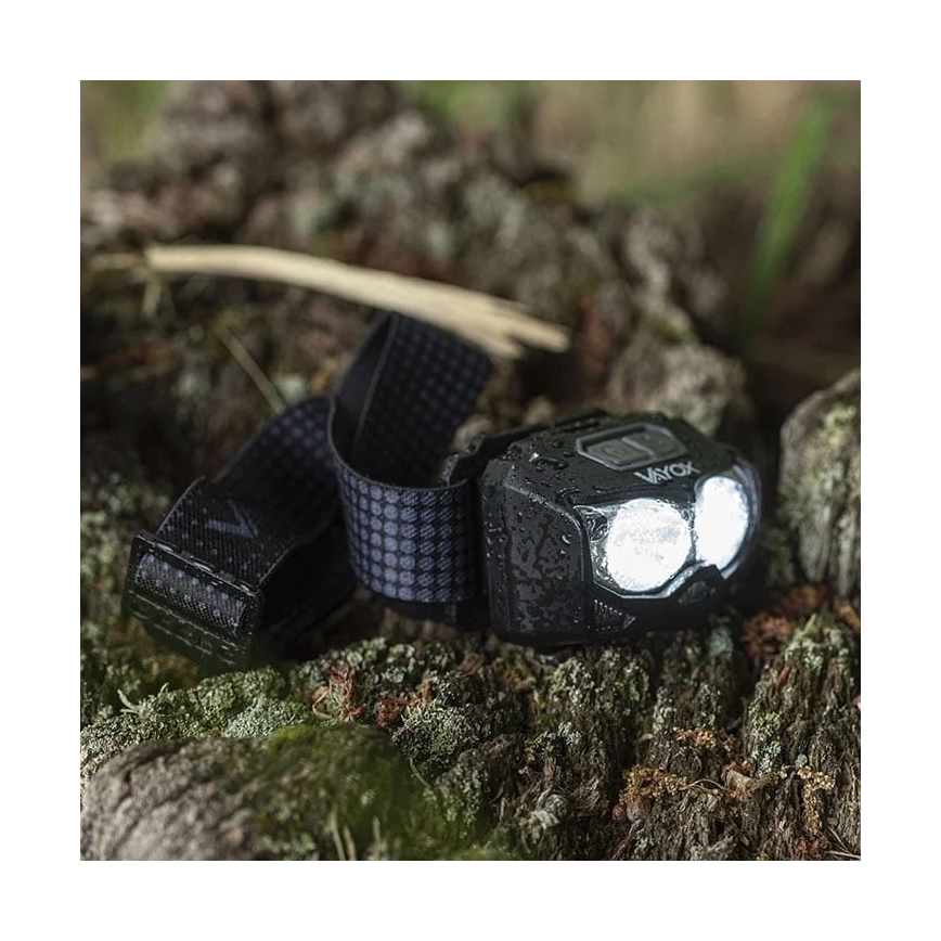 LED Димируем акумулаторен челник със сензор и червена светлина 2xLED/5W/5V/3xAAA IP65 500 лъскав 1200 mAh