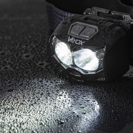 LED Димируем акумулаторен челник със сензор и червена светлина 2xLED/5W/5V/3xAAA IP65 500 лъскав 1200 mAh