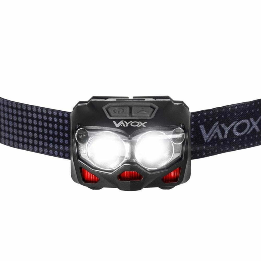 LED Димируем акумулаторен челник със сензор и червена светлина 2xLED/5W/5V/3xAAA IP65 500 лъскав 1200 mAh