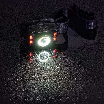LED Димируем акумулаторен челник със сензор и червена светлина LED/15W/5V IP66 430 лъскав 1800 mAh