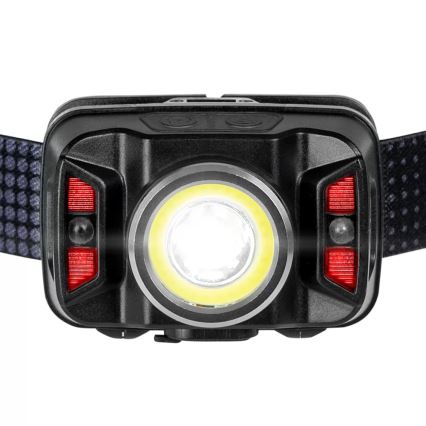 LED Димируем акумулаторен челник със сензор и червена светлина LED/15W/5V IP66 430 лъскав 1800 mAh