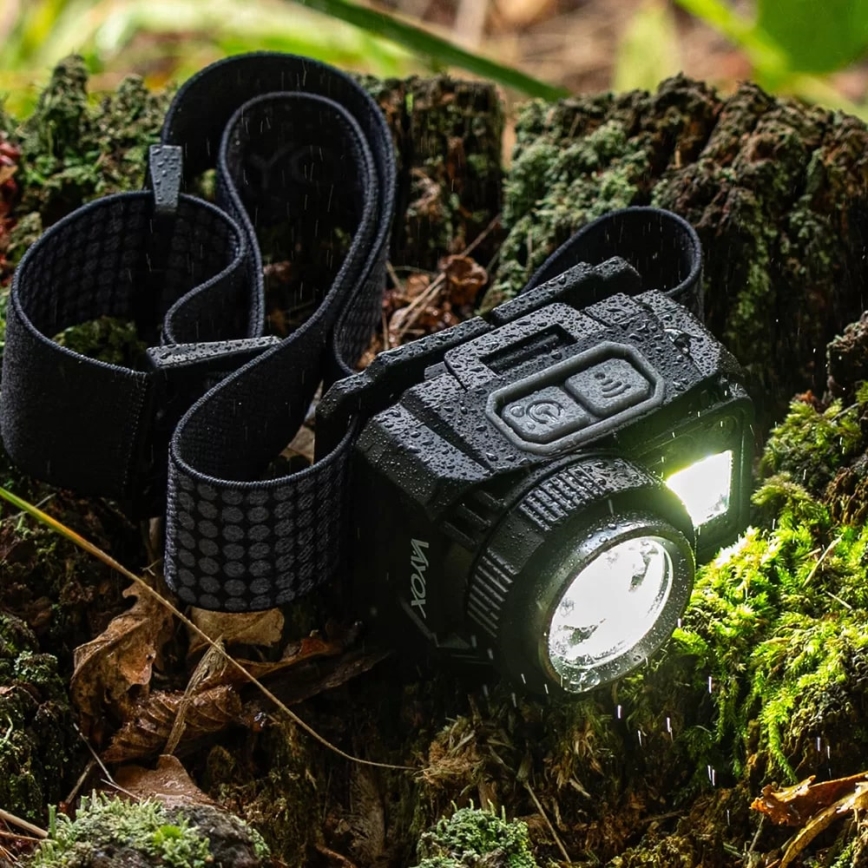 LED Димируем акумулаторен челник със сензор и червена светлина LED/6W/5V/3xAAA IP44 500 лъскав 1200 mAh