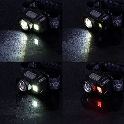 LED Димируем акумулаторен челник със сензор и червена светлина LED/6W/5V/3xAAA IP44 500 лъскав 1200 mAh