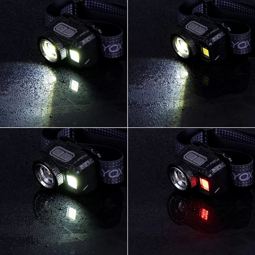 LED Димируем акумулаторен челник със сензор и червена светлина LED/6W/5V/3xAAA IP44 500 лъскав 1200 mAh