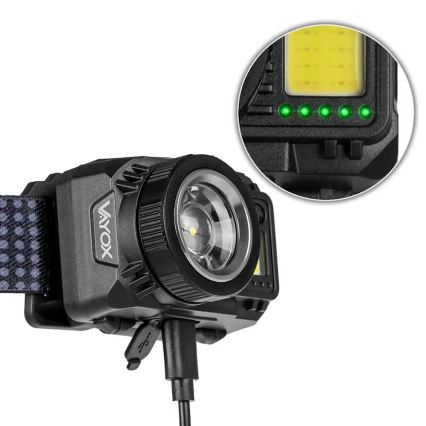 LED Димируем акумулаторен челник със сензор и червена светлина LED/6W/5V/3xAAA IP44 500 лъскав 1200 mAh