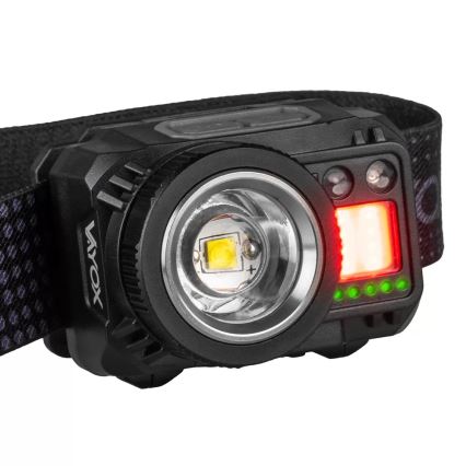 LED Димируем акумулаторен челник със сензор и червена светлина LED/6W/5V/3xAAA IP44 500 лъскав 1200 mAh
