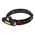 LED Акумулаторен челник LED/1200mAh черен/червен