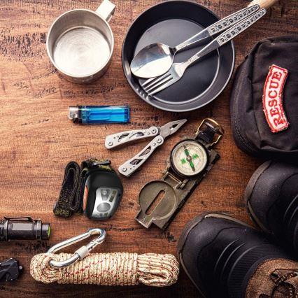 LED Акумулаторен челник с червена лампичка LED/3W/5V