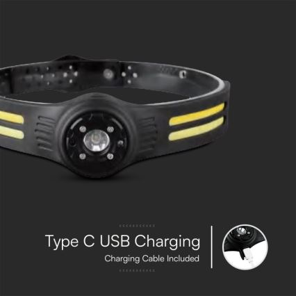 LED Акумулаторен челник с червена светлина USB LED/3W/5V IP43 470 лъскав 5 h 650 mAh