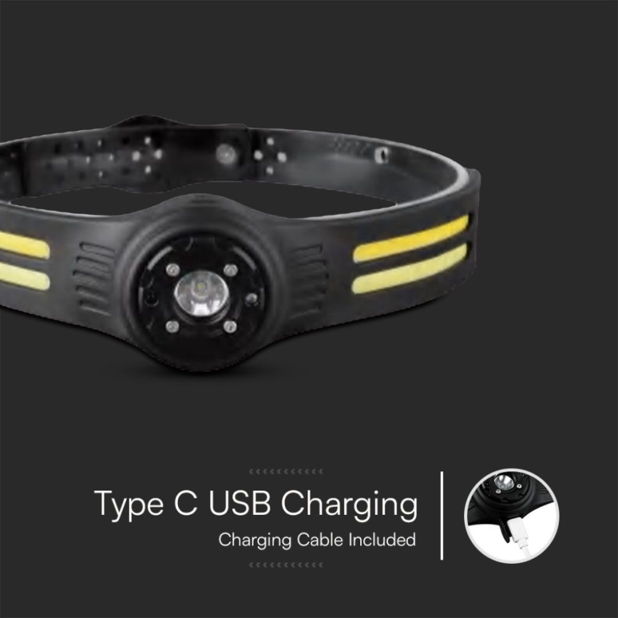 LED Акумулаторен челник с червена светлина USB LED/3W/5V IP43 470 лъскав 5 h 650 mAh