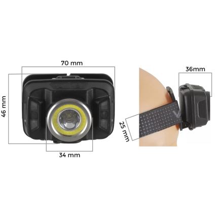 LED Димируем акумулаторен челник със сензор и червена светлина LED/15W/5V IP66 430 лъскав 1800 mAh