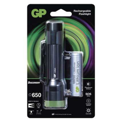 LED акумулаторен фенер GP DISCOVERY CR41 LED/Li-ion 3,7V IPX7