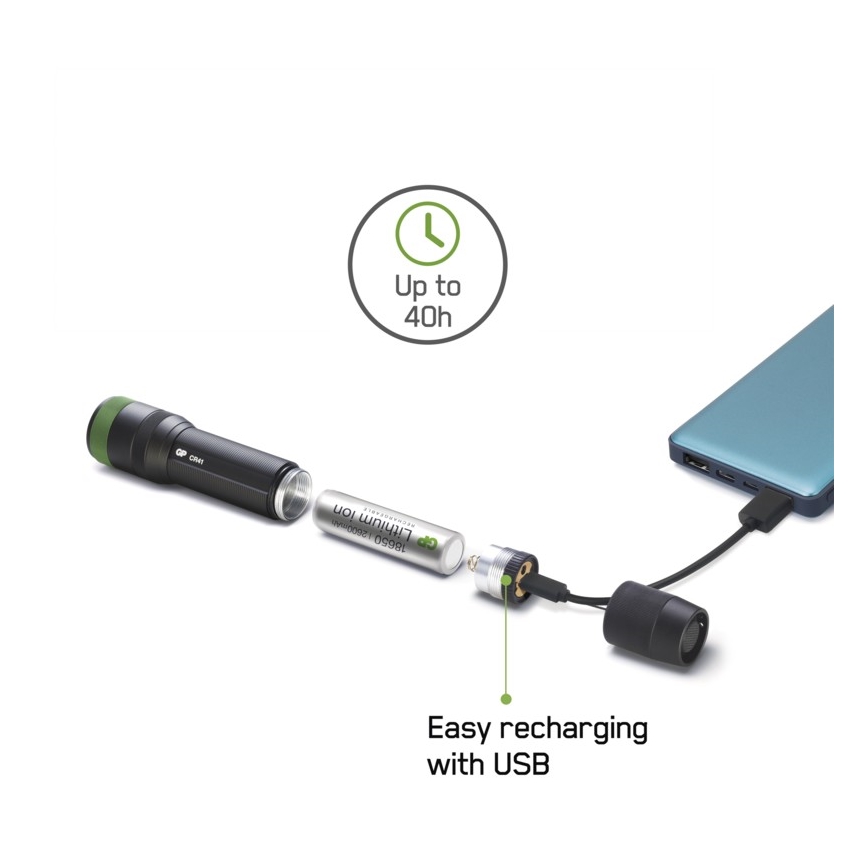 LED акумулаторен фенер GP DISCOVERY CR41 LED/Li-ion 3,7V IPX7
