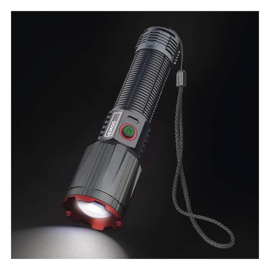 LED акумулаторен метален фенер LED/5V 3000 лъскав 5000 mAh IP43