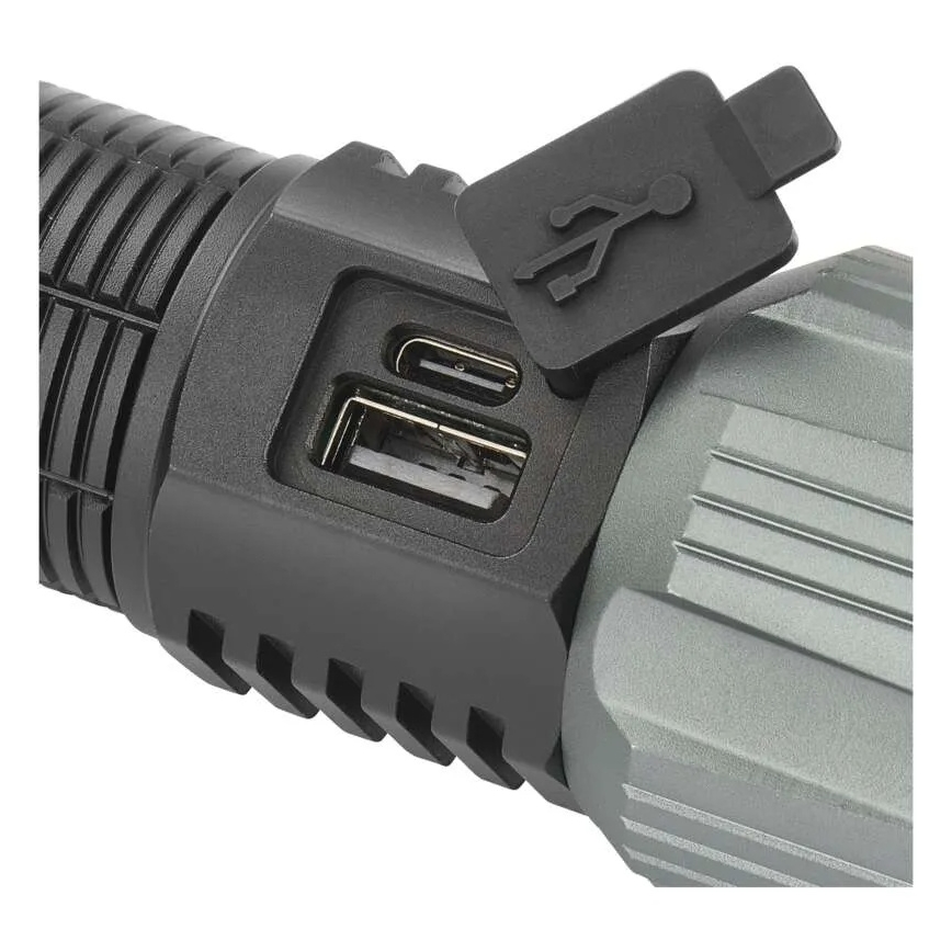 LED акумулаторен метален фенер LED/5V 3000 лъскав 5000 mAh IP43