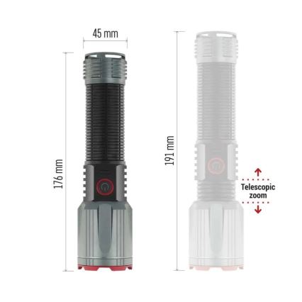 LED акумулаторен метален фенер LED/5V 3000 лъскав 5000 mAh IP43