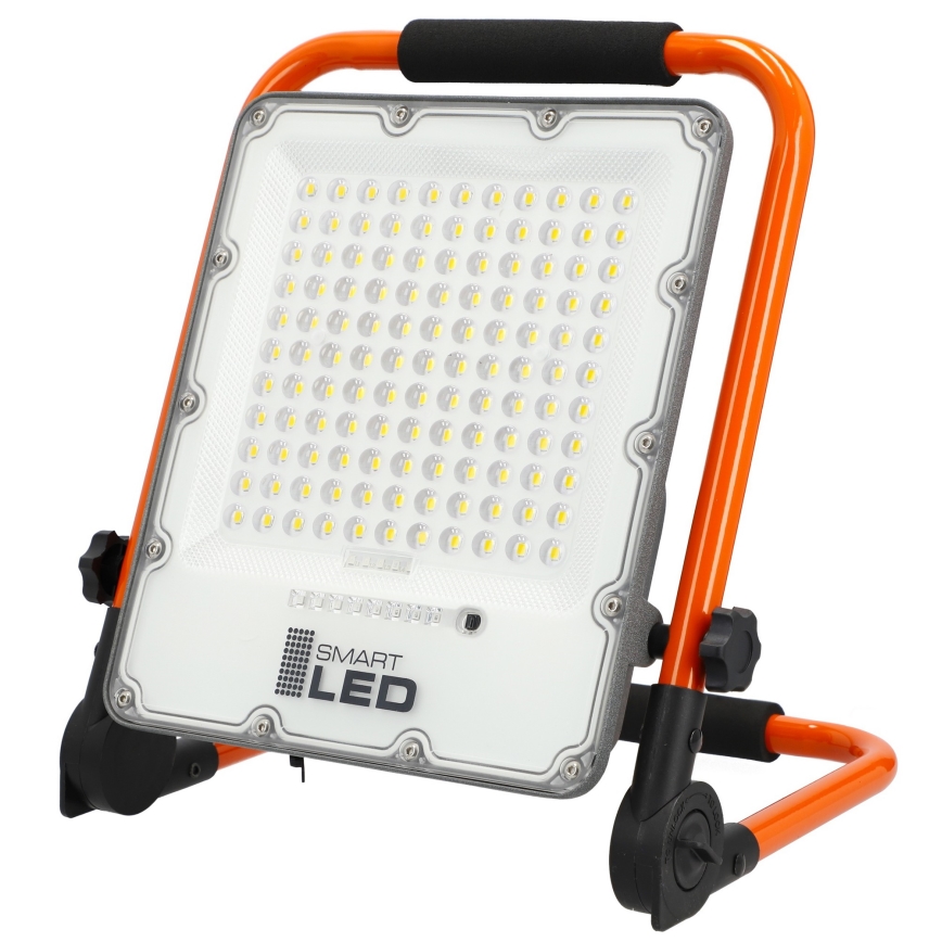 LED Акумулаторен прожектор със стойка LED/100W/3,2V 5000K 5000 mAh IP65 оранжев