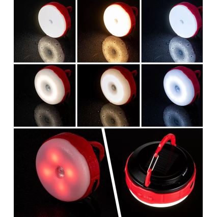 LED Димируем акумулаторен соларен фенер с функция за зареждане LED/3W/5V 3000/4000/6500K IPX6 500 лъскав 2000 mAh