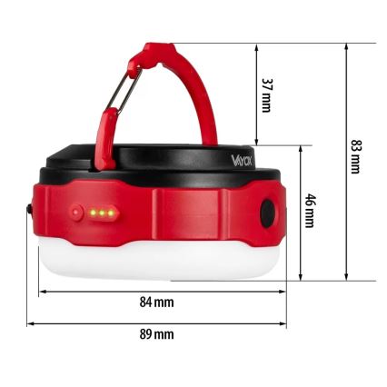 LED Димируем акумулаторен соларен фенер с функция за зареждане LED/3W/5V 3000/4000/6500K IPX6 500 лъскав 2000 mAh