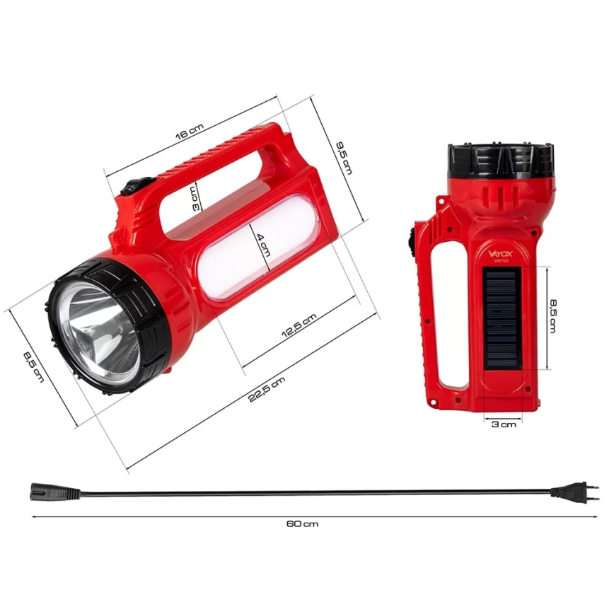 LED Акумулаторен соларен фенер LED/7W/230V 400 лъскав 3200 mAh