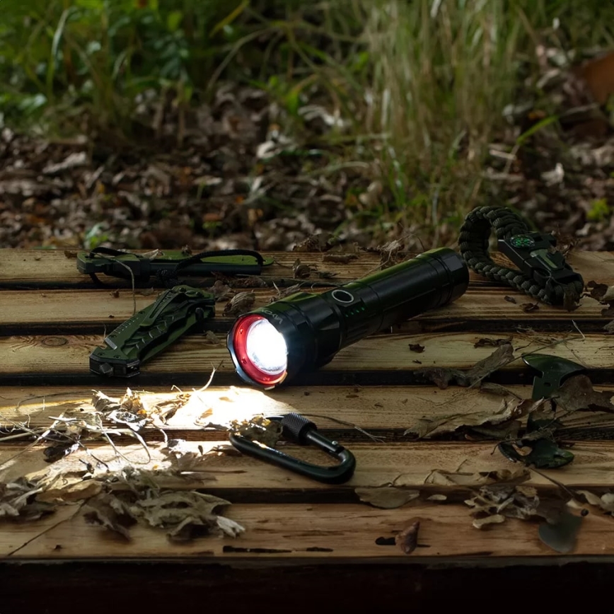 LED Димируемо акумулаторно фенерче със захранваща батерия функция LED/30W/5V IPX5 1060 лъскав 5000 mAh