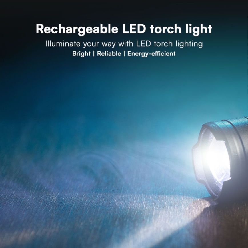 LED Акумулаторно фенерче USB LED/10W/5V IP54 2000 mAh 1000 лъскав