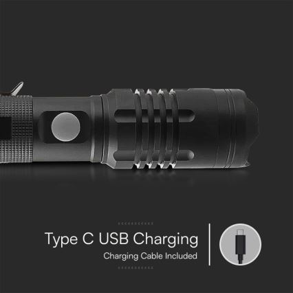 LED Акумулаторно фенерче USB LED/10W/5V IP54 2000 mAh 1000 лъскав