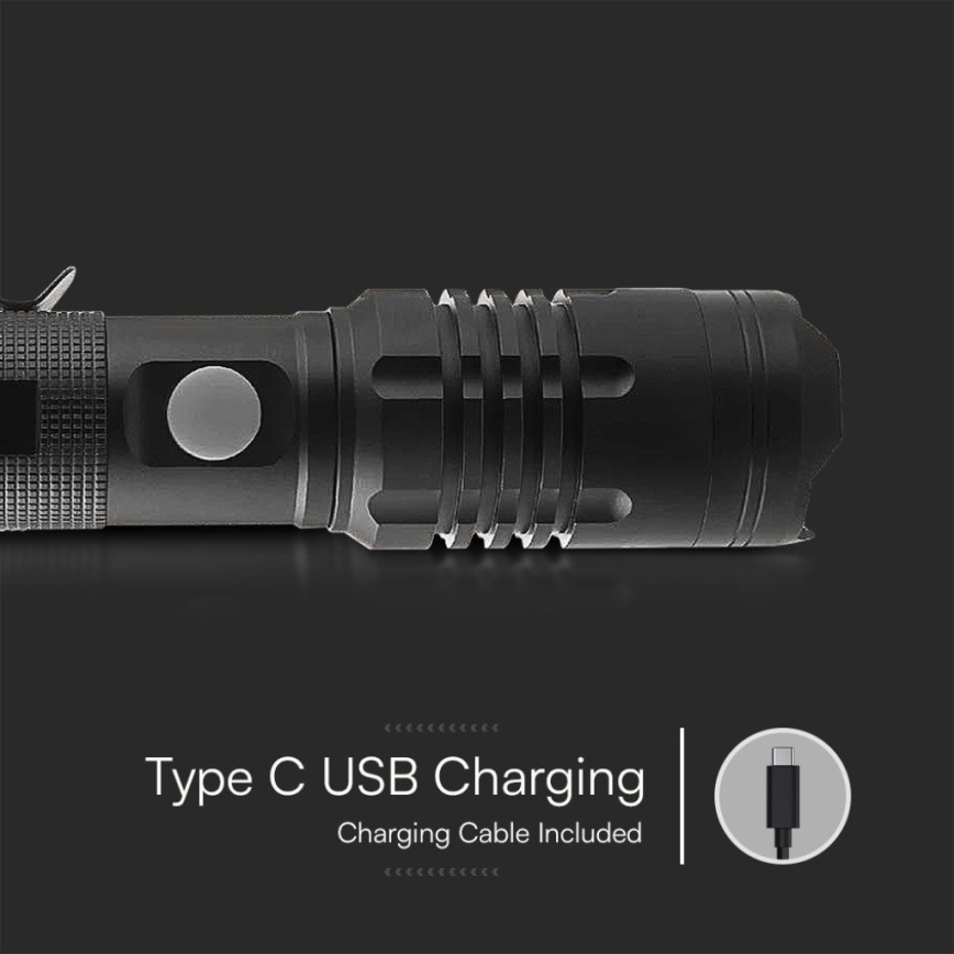 LED Акумулаторно фенерче USB LED/10W/5V IP54 2000 mAh 1000 лъскав