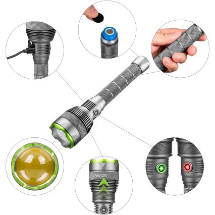 LED Димируемо акумулаторно фенерче със захранваща батерия функция LED/5V IPX7 10000 лъскав 2600 mAh