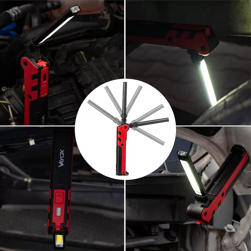 LED Акумулаторно работно фенерче LED/5W/5V IPX2 360 лъскав 2000 mAh