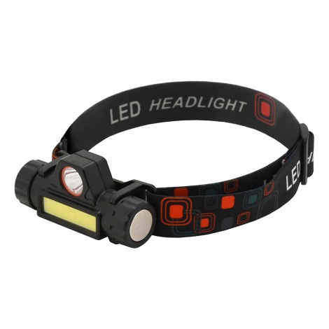 LED Акумулаторен челник LED/1200mAh черен/червен