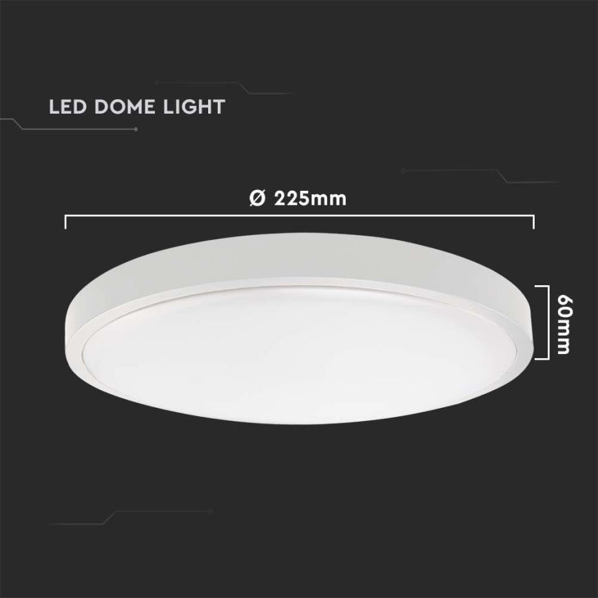 LED таванно осветително тяло за баня със сензор LED/18W/230V 4000K IP44 диаметър 22,5 см бяло