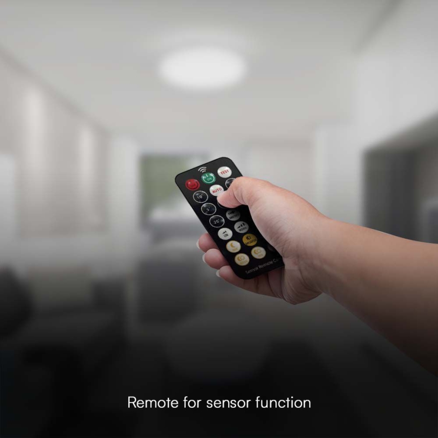 LED таванно осветително тяло за баня със сензор SAMSUNG CHIP LED/36W/230V IP44 4000K Ø 42 см бяло + дистанционно управление