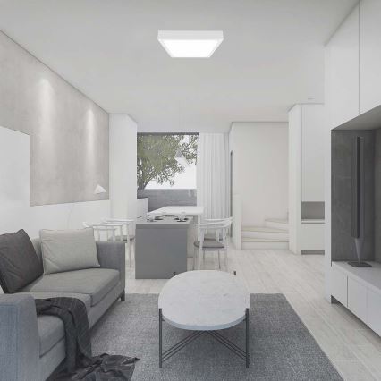 LED таванно осветително тяло за баня със сензор LED/24W/230V 4000K IP44 29,5x29,5 см бяло