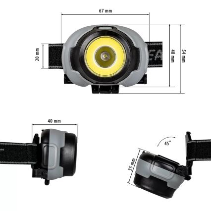 LED Челник 2xLED/3xAAA IP44 170 lm