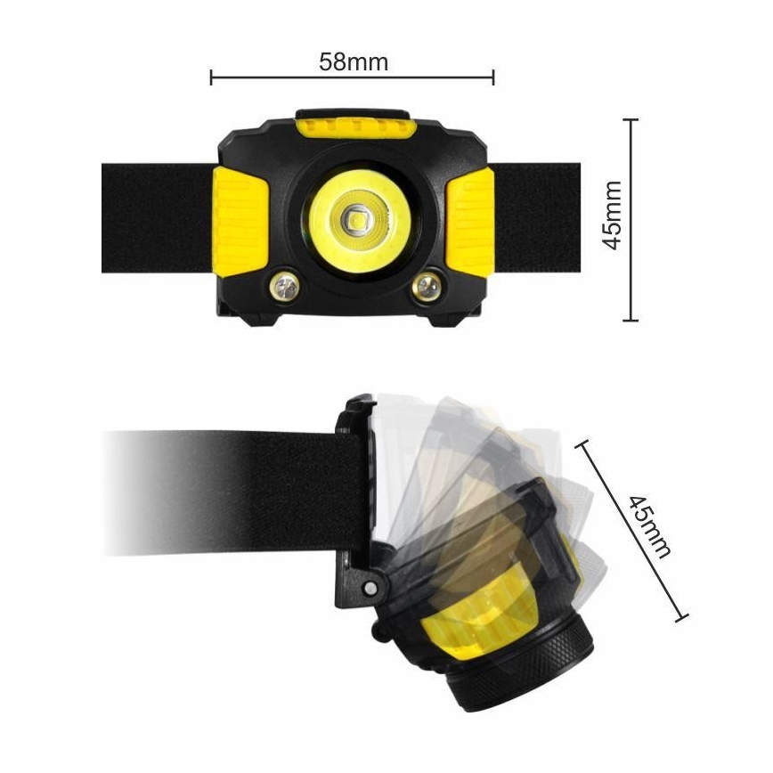 LED челник 2xLED / 5W / 3xAAA LED / 3W