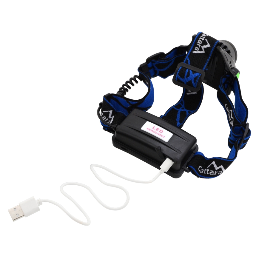 LED Презареждаема челна лампа LED/6W/7,4V 5600 mAh IP44 черно/синьо