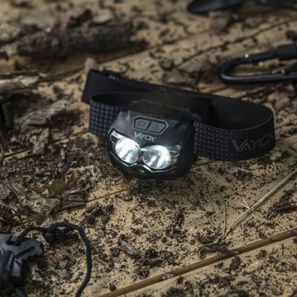 LED регулируема презареждаема челна лампа със сензор и червена светлина 2xLED/5W/5V/3xAAA IP65 500 lm 1200 mAh